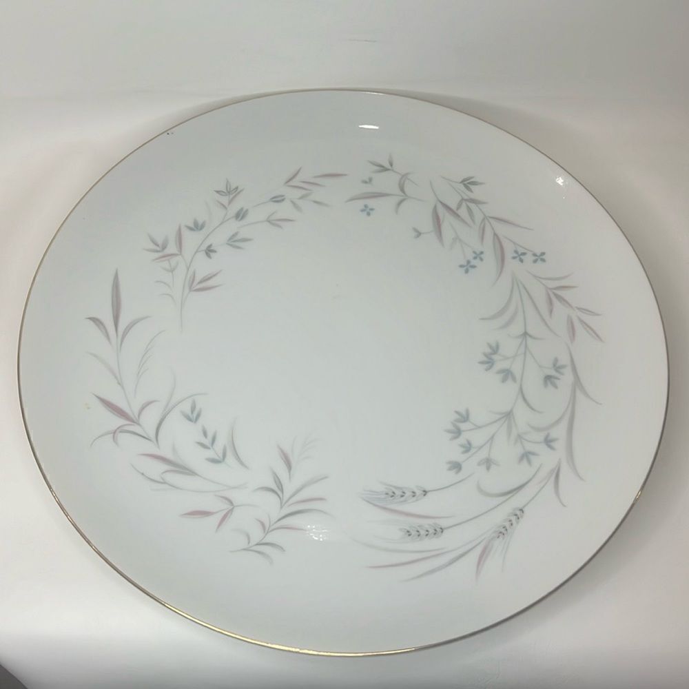 Wentworth Japan Fine China 12 In Round Platter Gold Trim Pink Blue Floral Annett